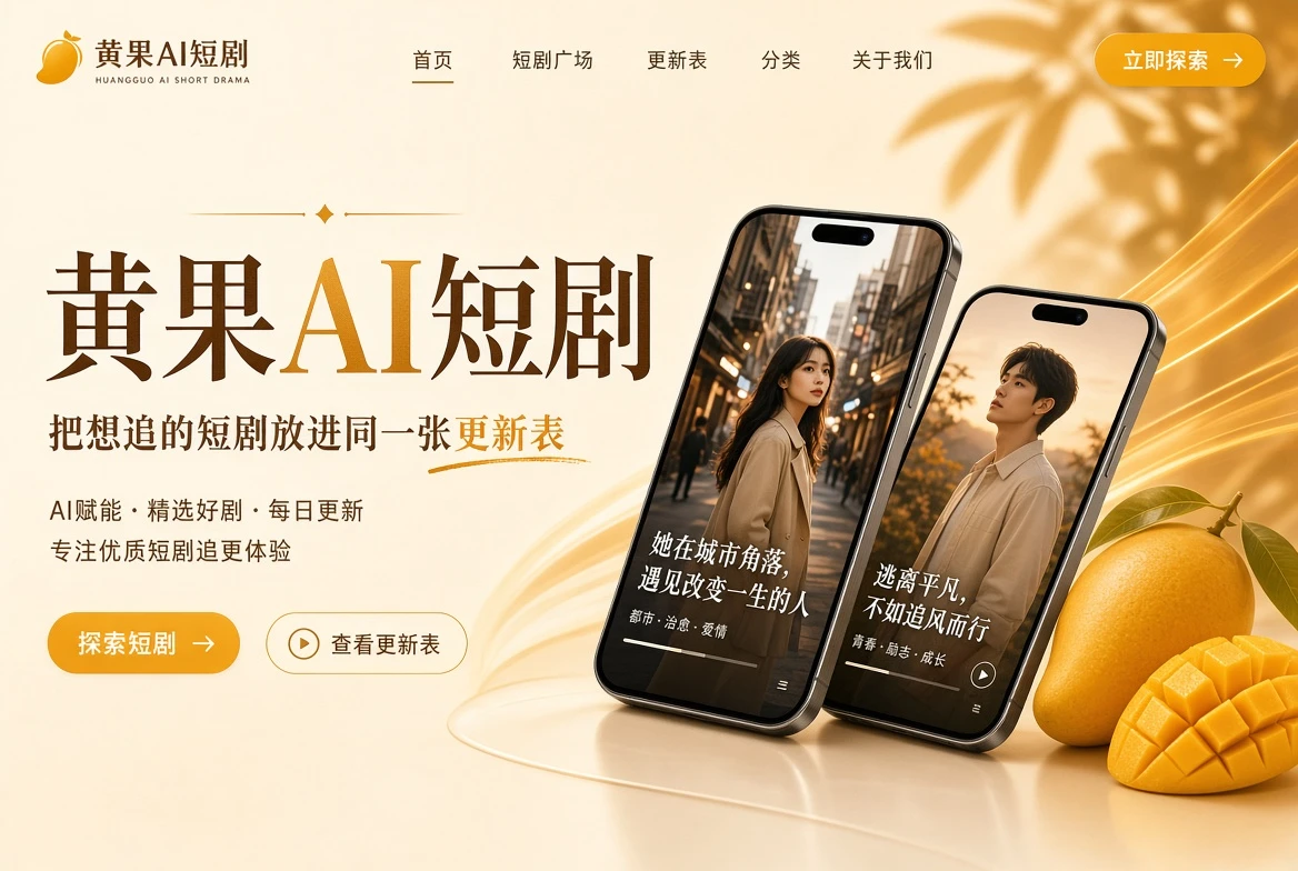 黄果AI短剧首页导览